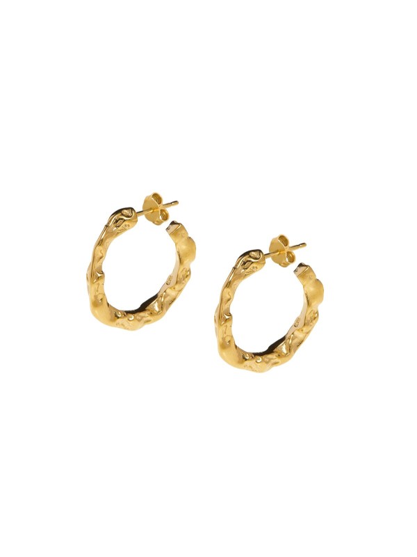 Hermina full moon gold plated ζευγάρι hoops