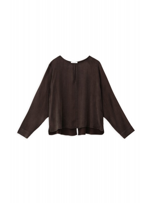 Philosophy dark brown cupro viscose cropped top