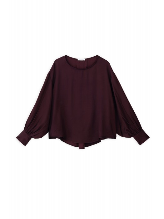 Philosophy μπορντό satin fine ecovero cropped top