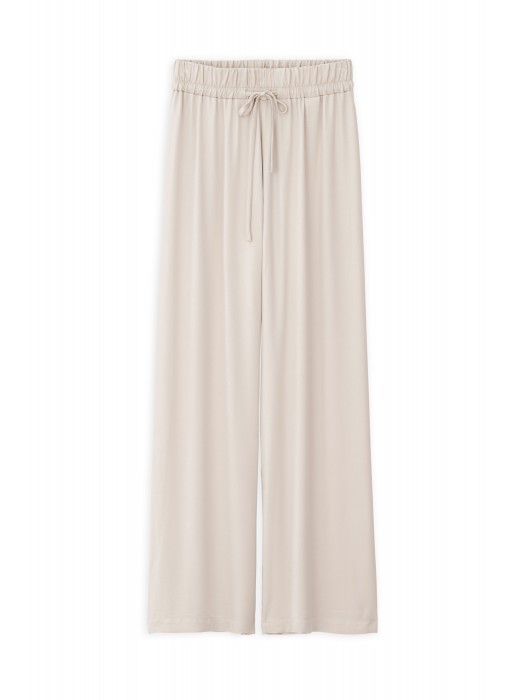 Philosophy κρεμ cupro viscose wide leg παντελόνι