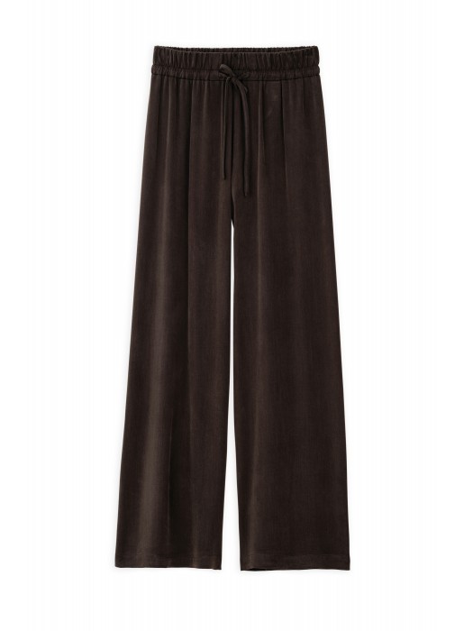 Philosophy σκούρο καφέ cupro viscose wide leg παντελόνι