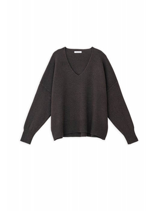 Philosophy cashmere V neck καφέ πλεκτό