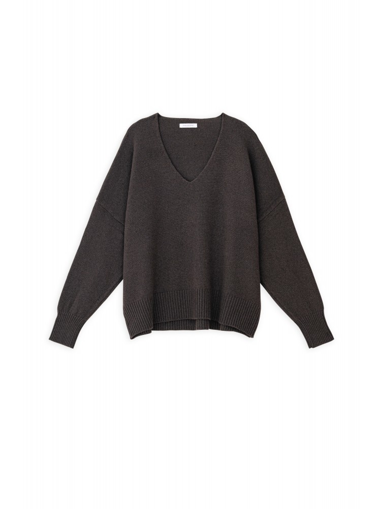Philosophy cashmere V neck καφέ πλεκτό