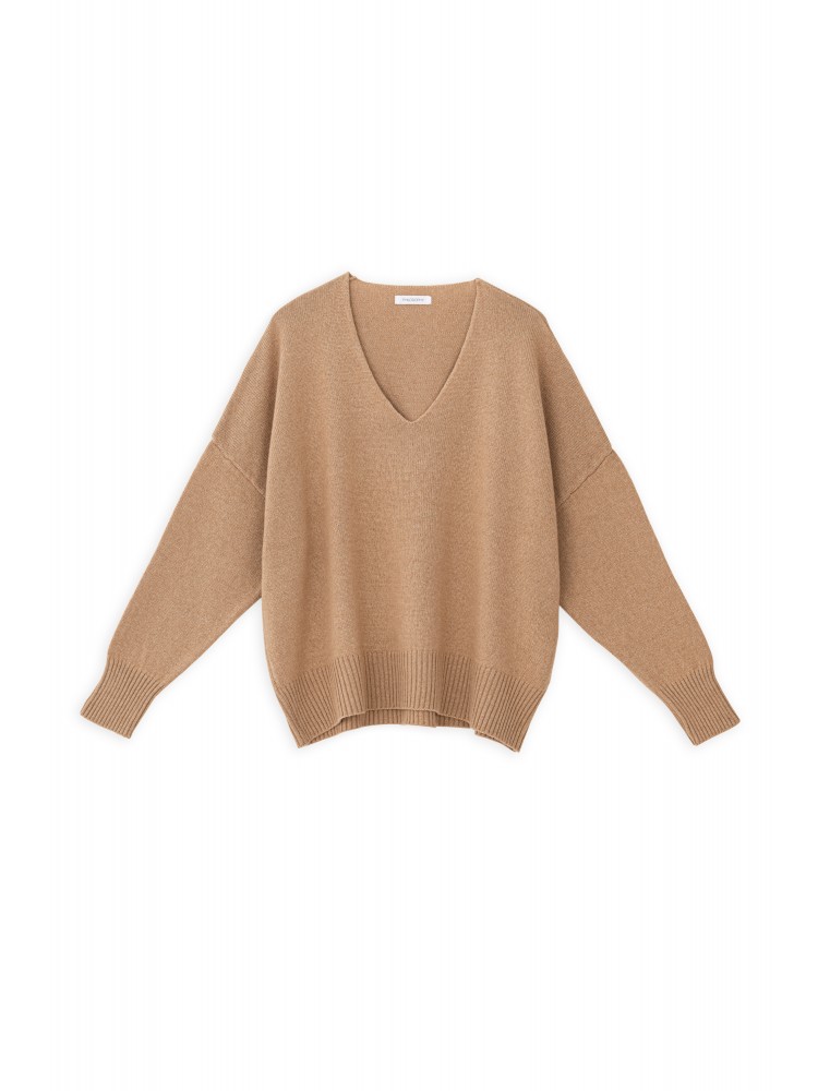 Philosophy cashmere V neck καμηλό πλεκτό