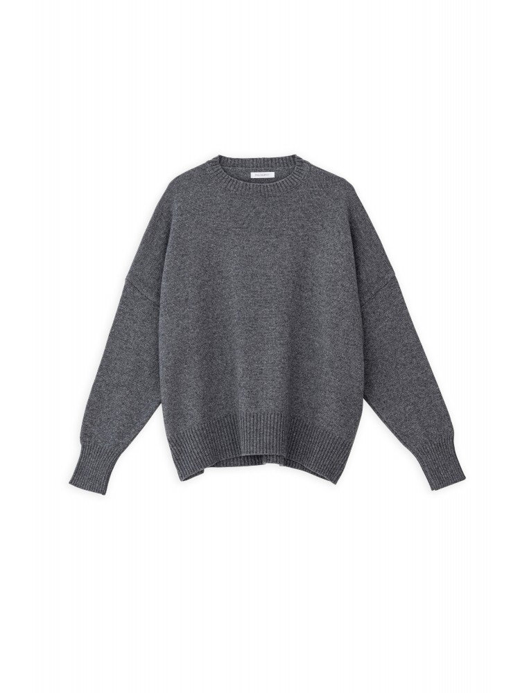 Philosophy cashmere round neck ανθρακί πλεκτό