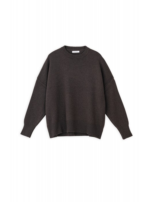 Philosophy cashmere round neck καφέ πλεκτό