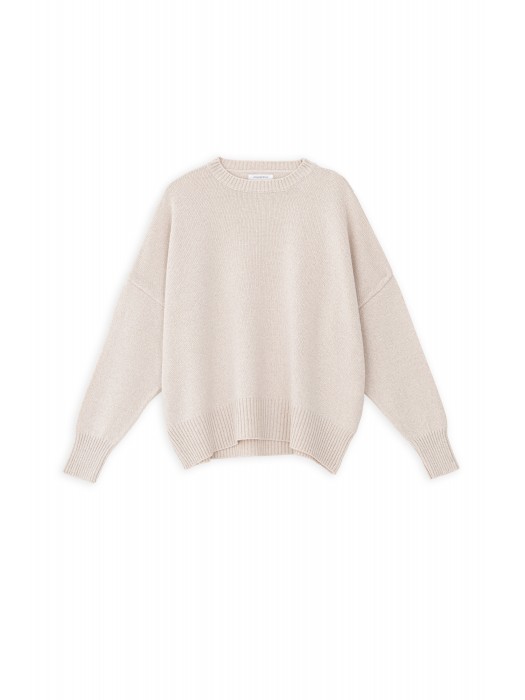 Philosophy cashmere round neck μπεζ πλεκτό