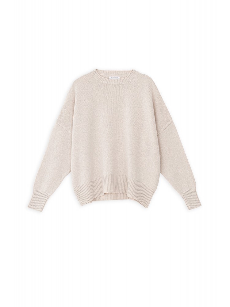Philosophy cashmere round neck μπεζ πλεκτό