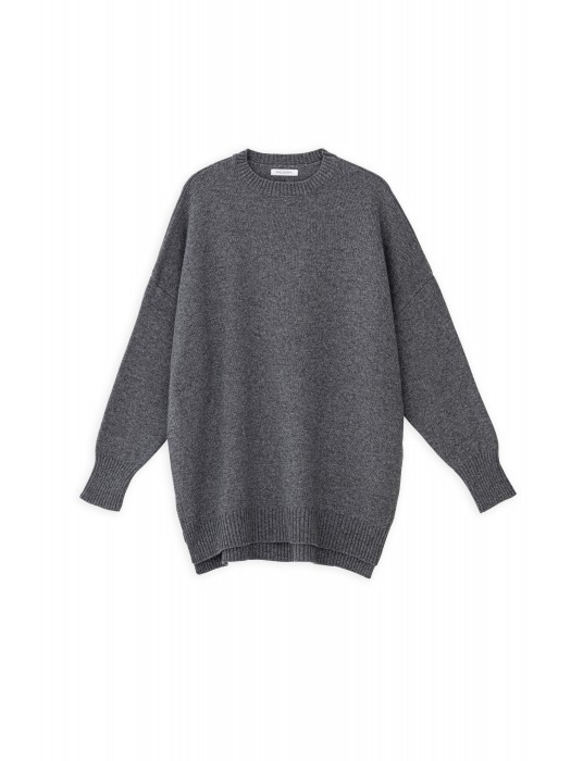 Philosophy cashmere roundneck μακρύ ανθρακί πλεκτό