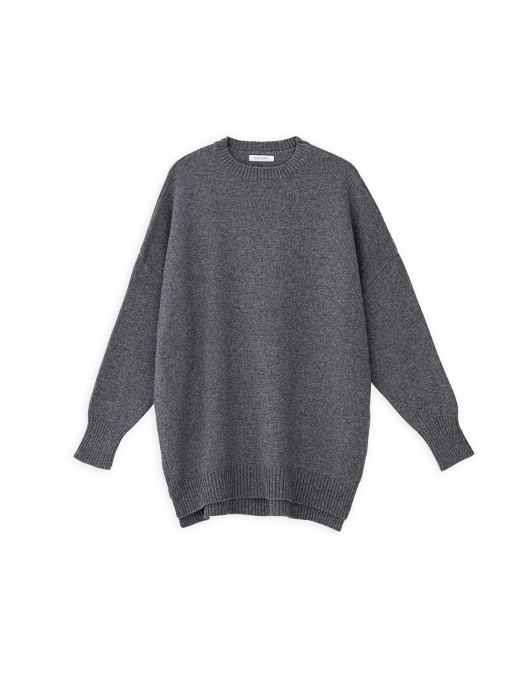 Philosophy cashmere roundneck μακρύ ανθρακί πλεκτό