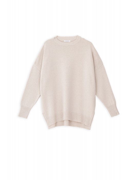 Philosophy cashmere roundneck μακρύ μπεζ πλεκτό