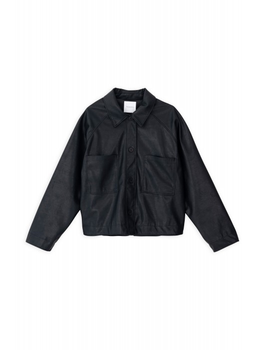 Philosophy μαύρο δερμάτινο jacket