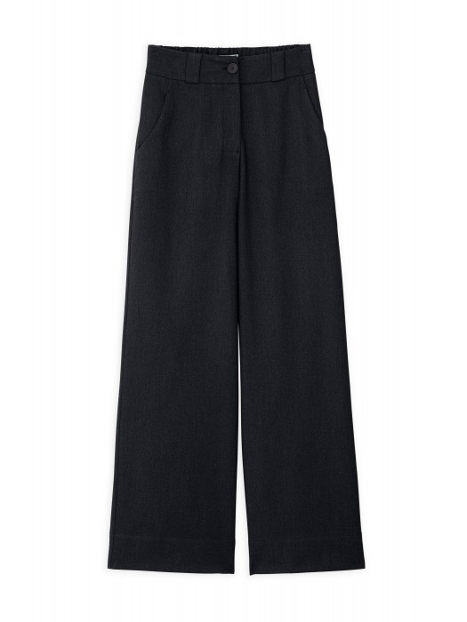 Philosophy μαύρο twill wide leg παντελόνι 