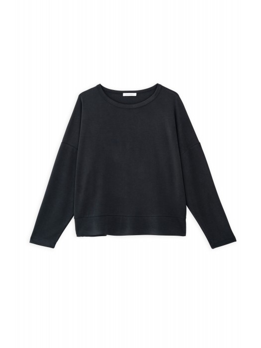 Philosophy off black cupro viscose cropped top
