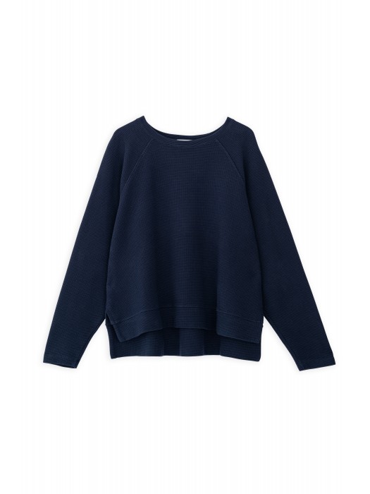 Philosophy dark blue futter waffle sweatshirt