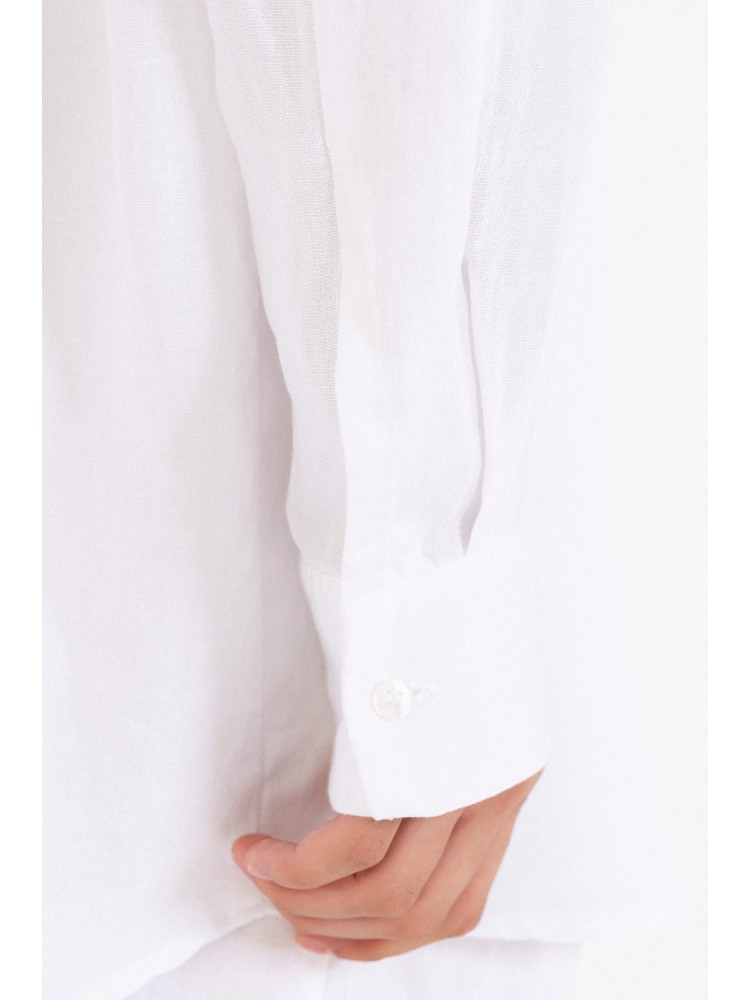 Philosophy white gauze long-sleeve oversized shirt