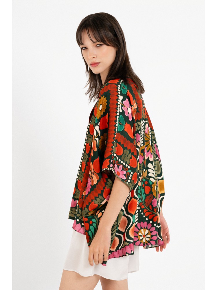 Philosophy red printed batwing sleeve shirt