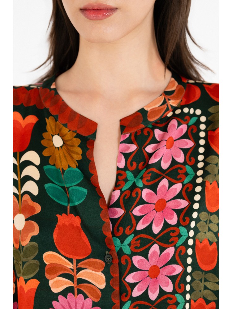 Philosophy red printed batwing sleeve shirt