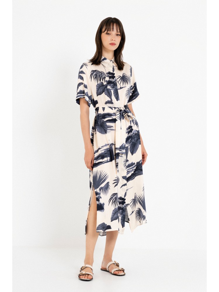 Philosophy satin print shirtdress