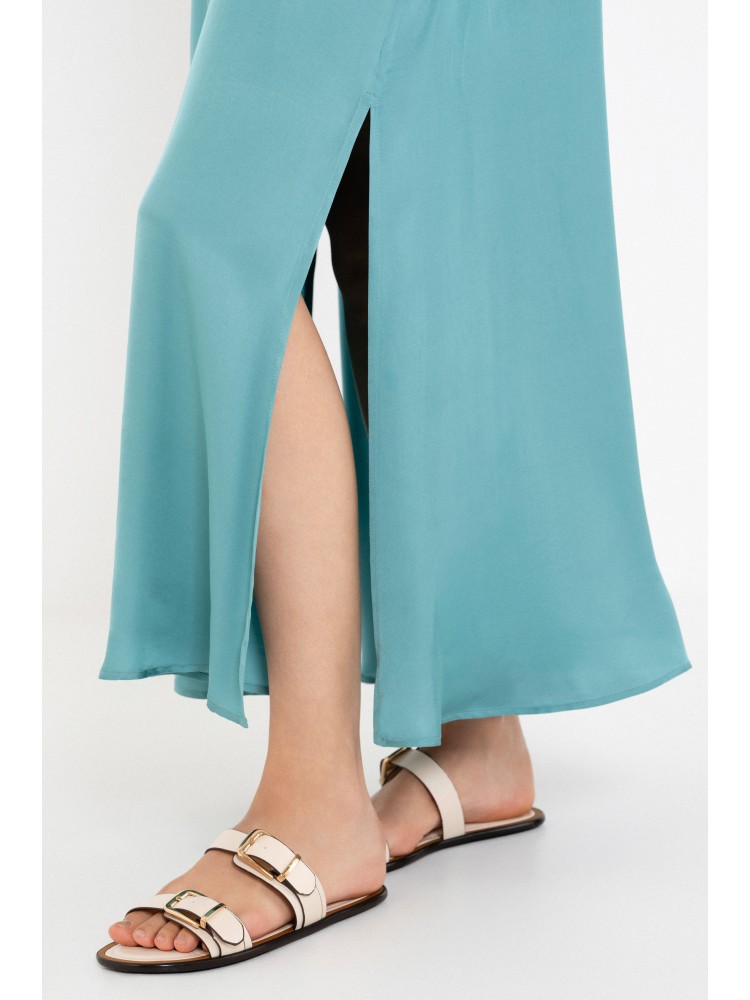 Philosophy teal satin fine ecovero μάξι φόρεμα