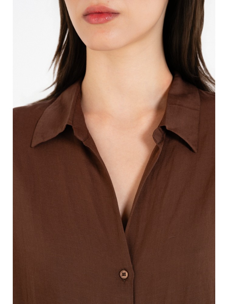 Philosophy brown gauze shirtdress