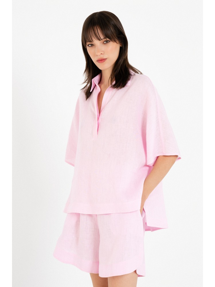 Philosophy pink linen oversized blouse