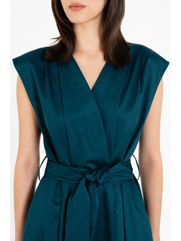 Philosophy dark emerald poplin wrap dress