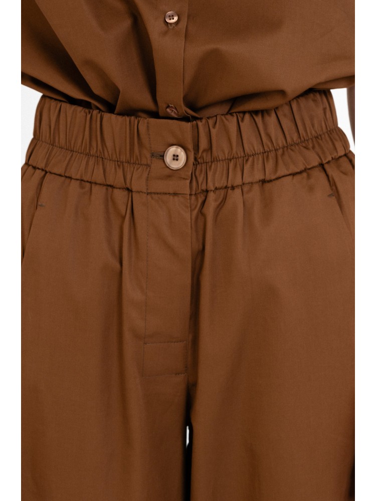 Philosophy brown poplin barrel pants