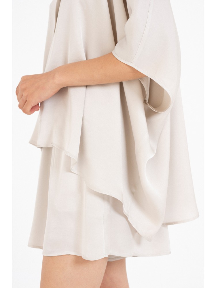 Philosophy dusty white satin fine ecovero oversized shirt
