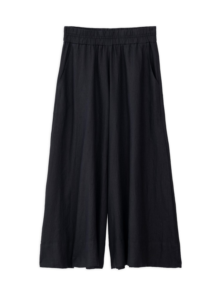 Philosophy black linen jupe culotte