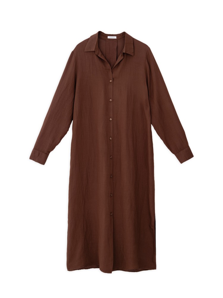 Philosophy brown gauze shirtdress