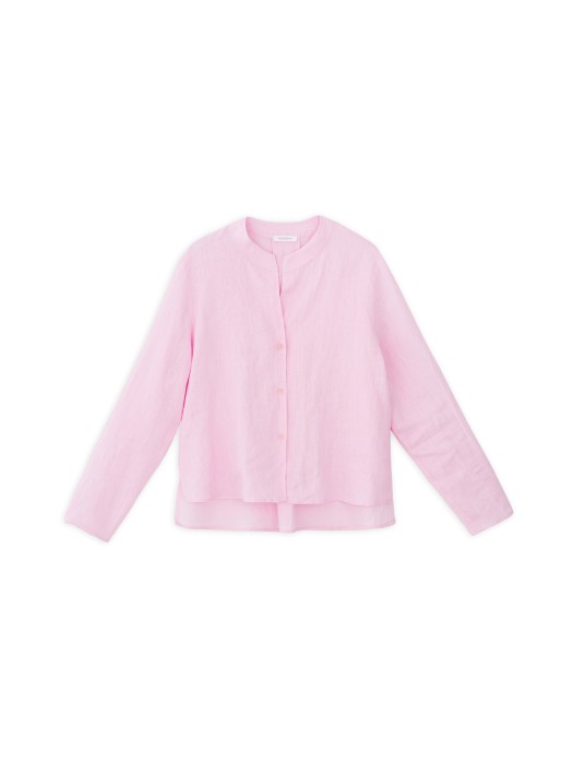 Philosophy pink linen cropped shirt