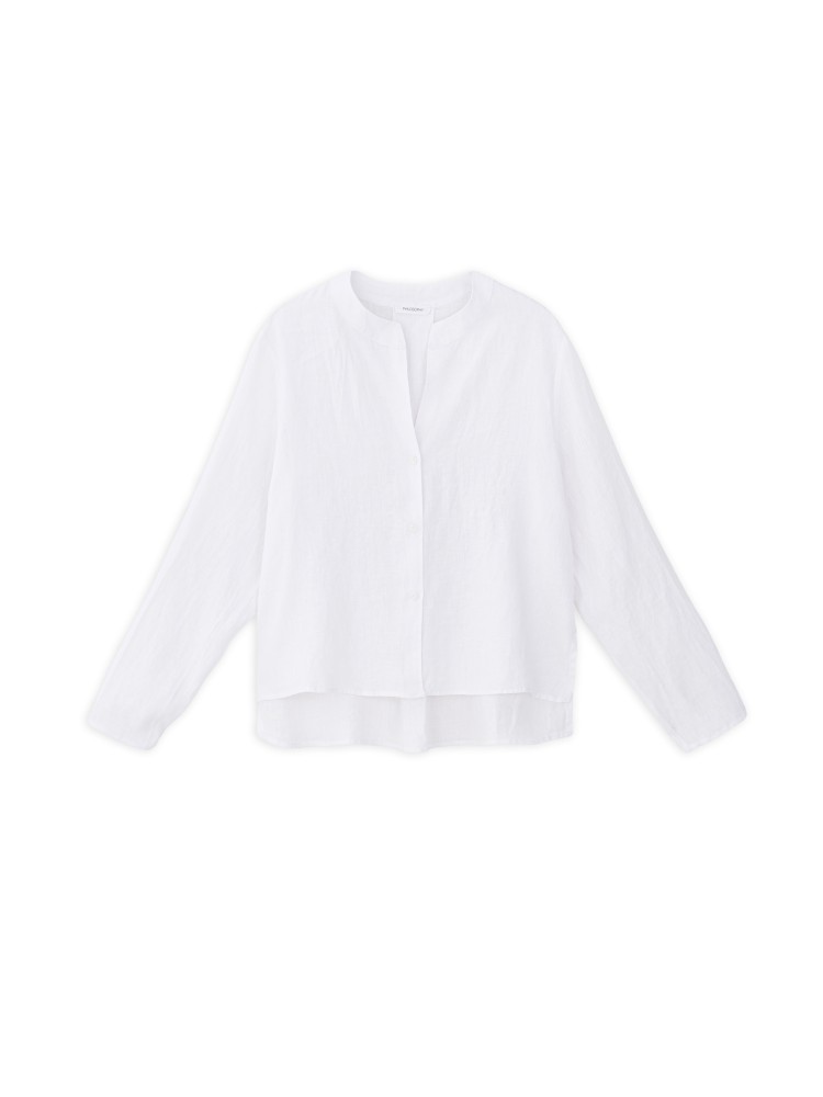 Philosophy white linen cropped shirt