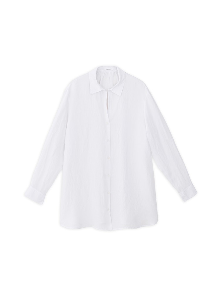 Philosophy white gauze long-sleeve oversized shirt