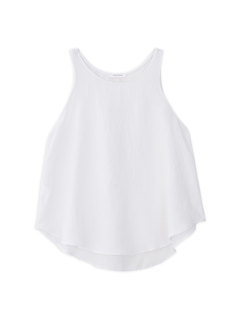 Philosophy white gauze halter neck top