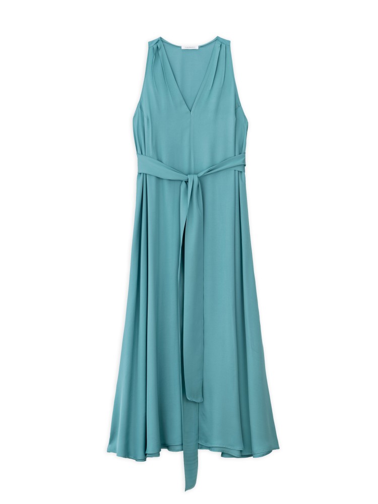 Philosophy teal v-neck satin fine ecovero maxi dress