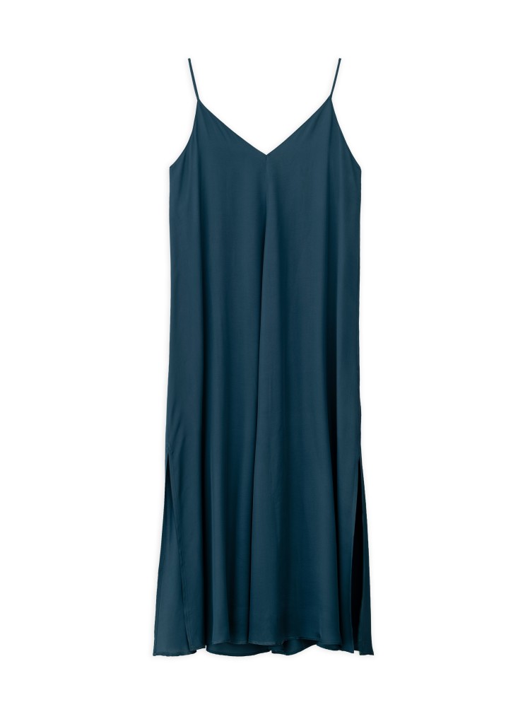 Philosophy dark emerald satin fine ecovero maxi dress