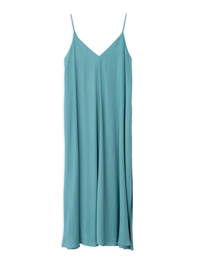 Philosophy teal satin fine ecovero maxi dress