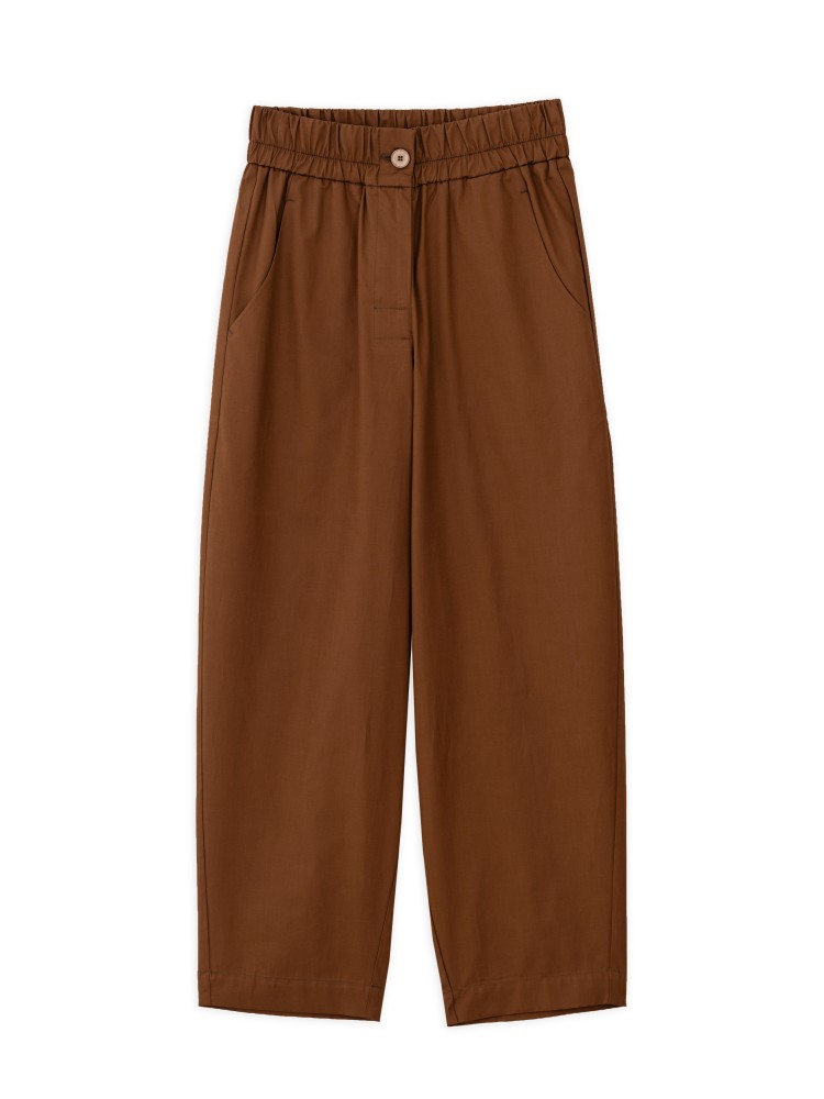 Philosophy brown poplin barrel pants