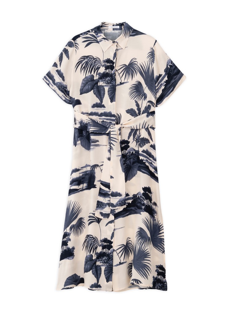 Philosophy satin print shirtdress
