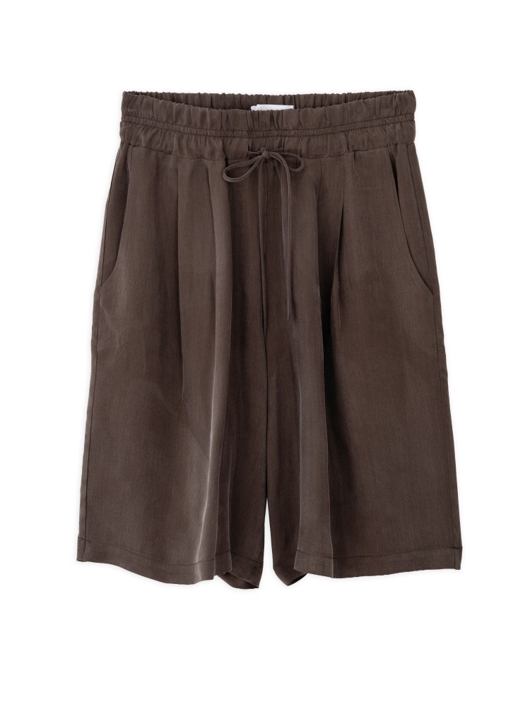 Philosophy brown cupro bermuda shorts