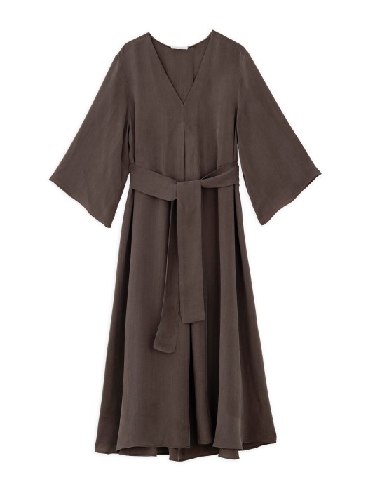 Philosophy brown cupro V-neck dress