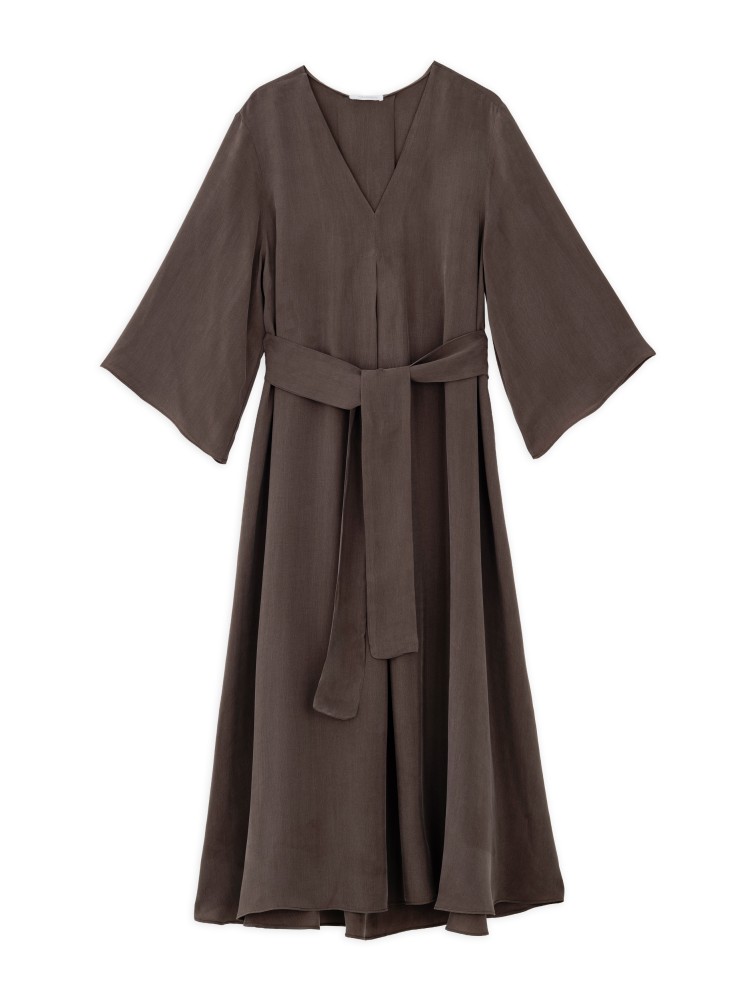 Philosophy brown cupro V-neck dress