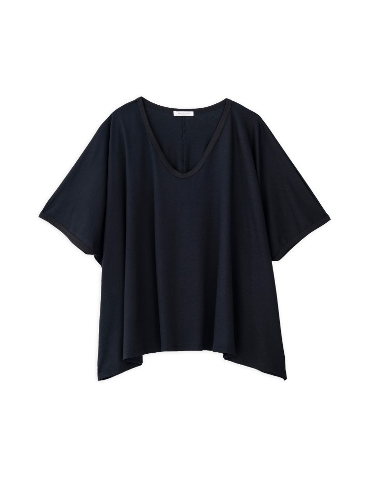 Philosophy off black organic jersey oversized blouse