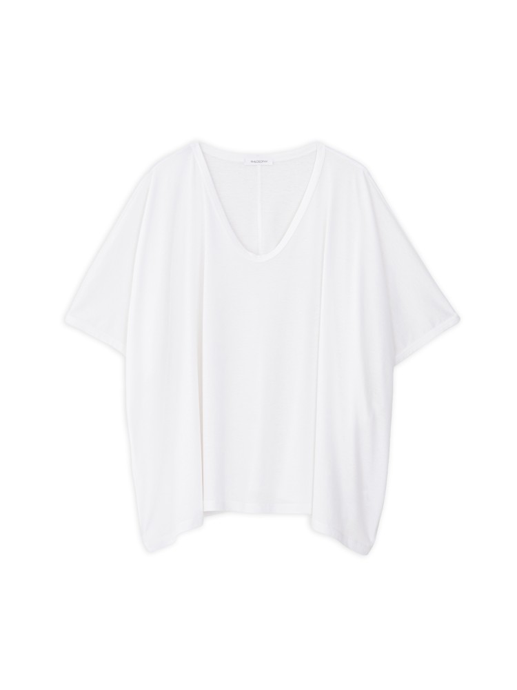 Philosophy off white organic jersey oversized blouse