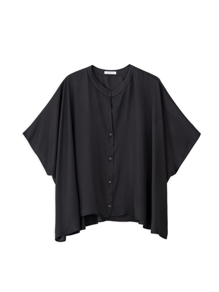 Philosophy black satin fine ecovero oversized shirt
