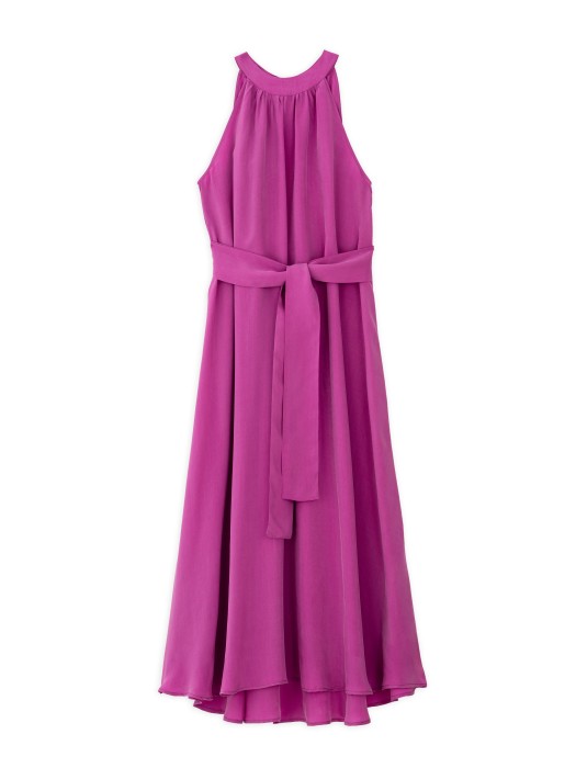 Philosophy pink cupro halter neck dress