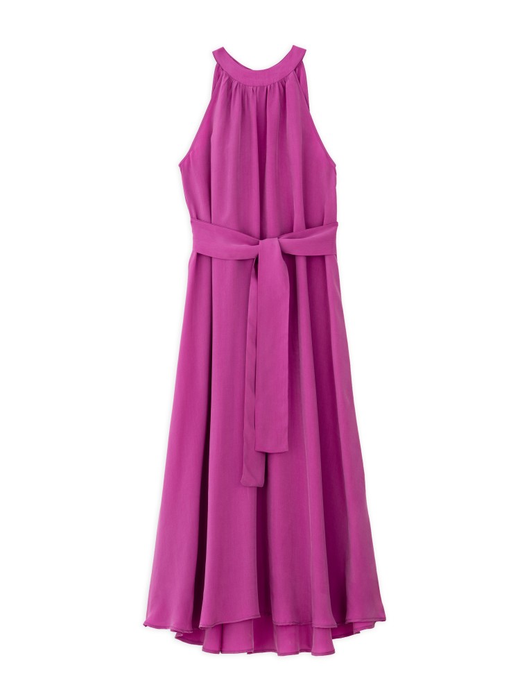 Philosophy pink cupro halter neck dress