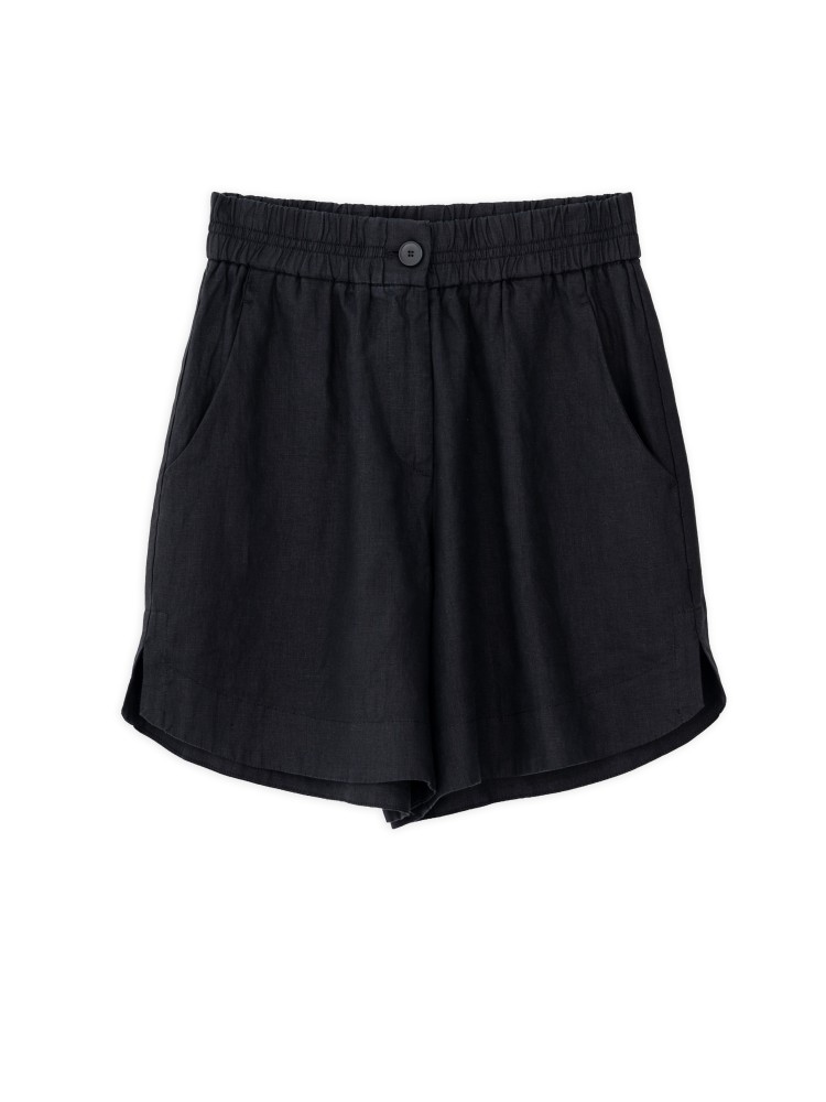 Philosophy black linen shorts
