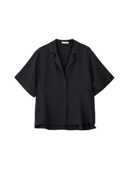Philosophy black short-sleeve lyocell shirt